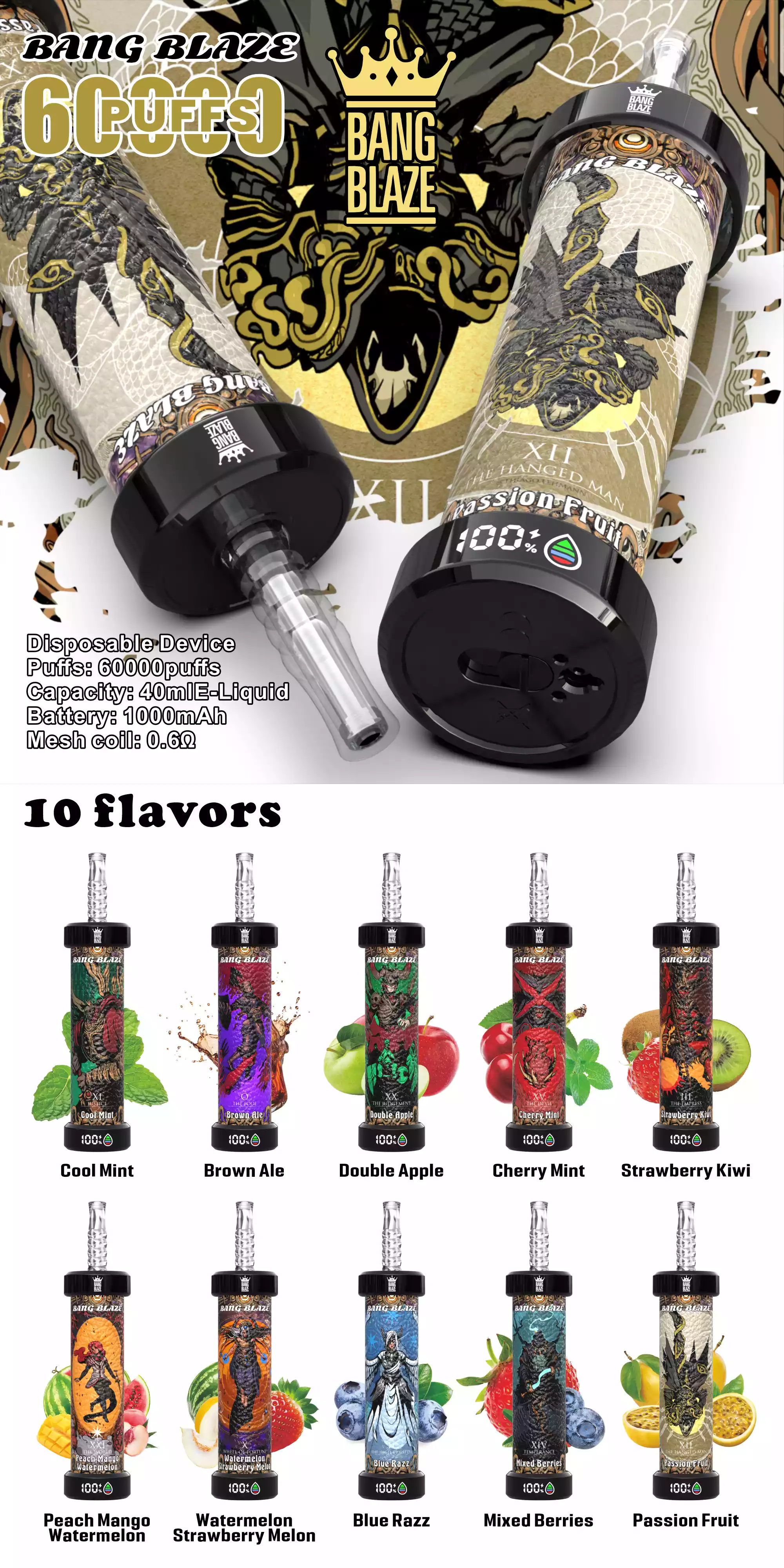BANG BLAZE 60000 Puffs Disposable Vape Wholesale