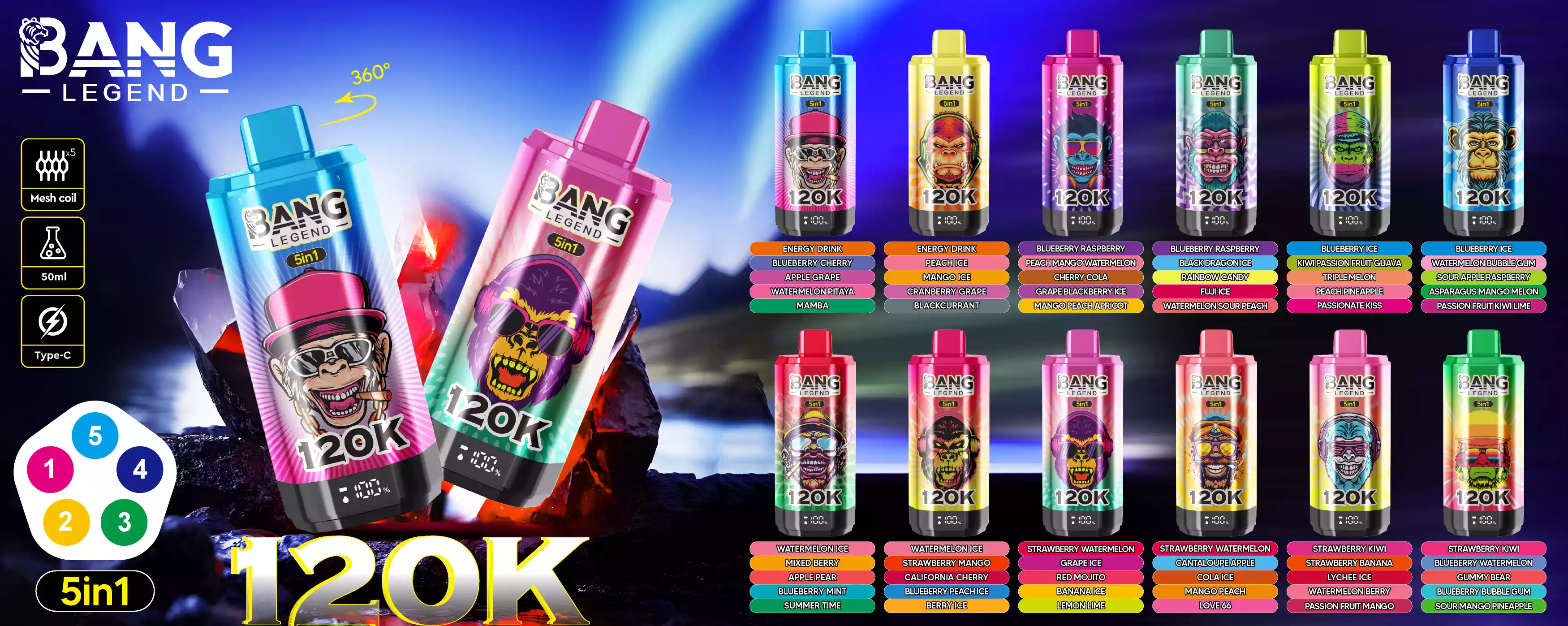 BANG LEGEND 120K Puffs Disposable Vape Wholesale