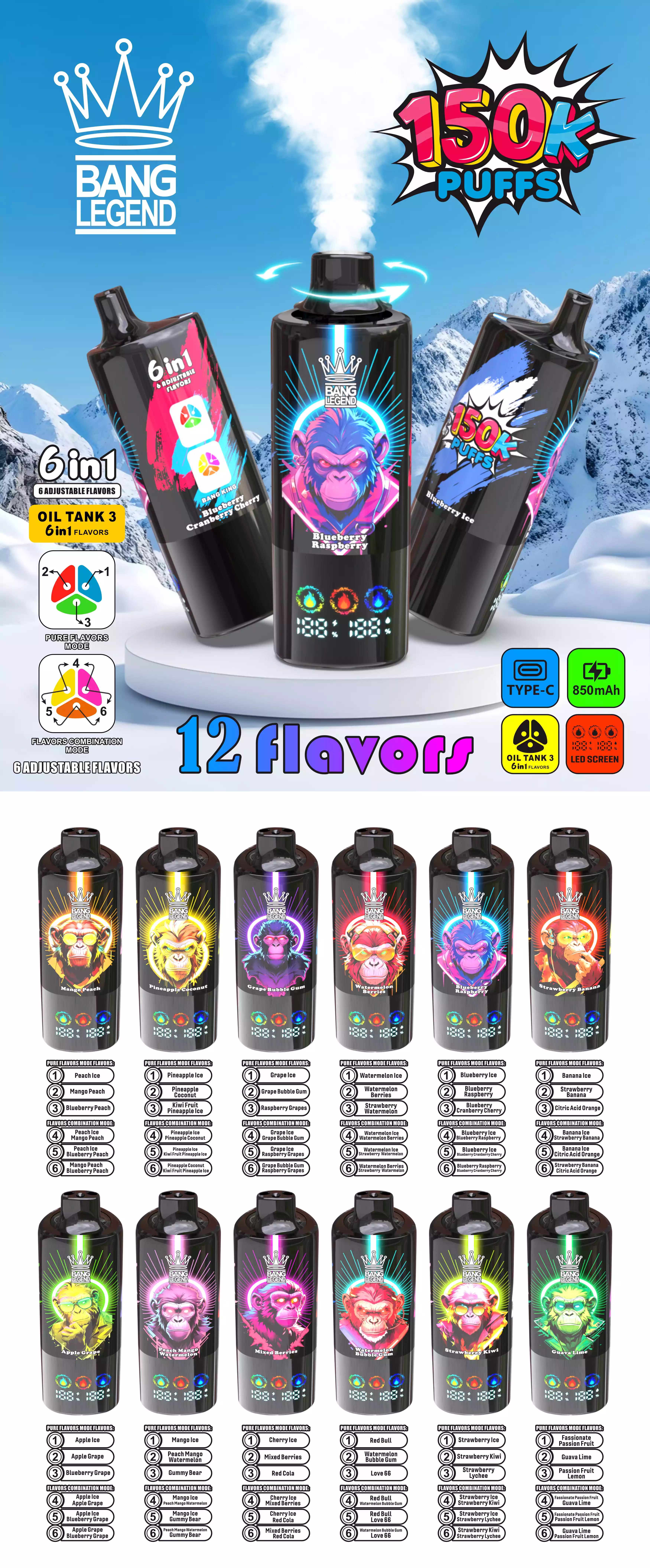 BANG LEGEND 150K Puffs Disposable Vape Wholesale
