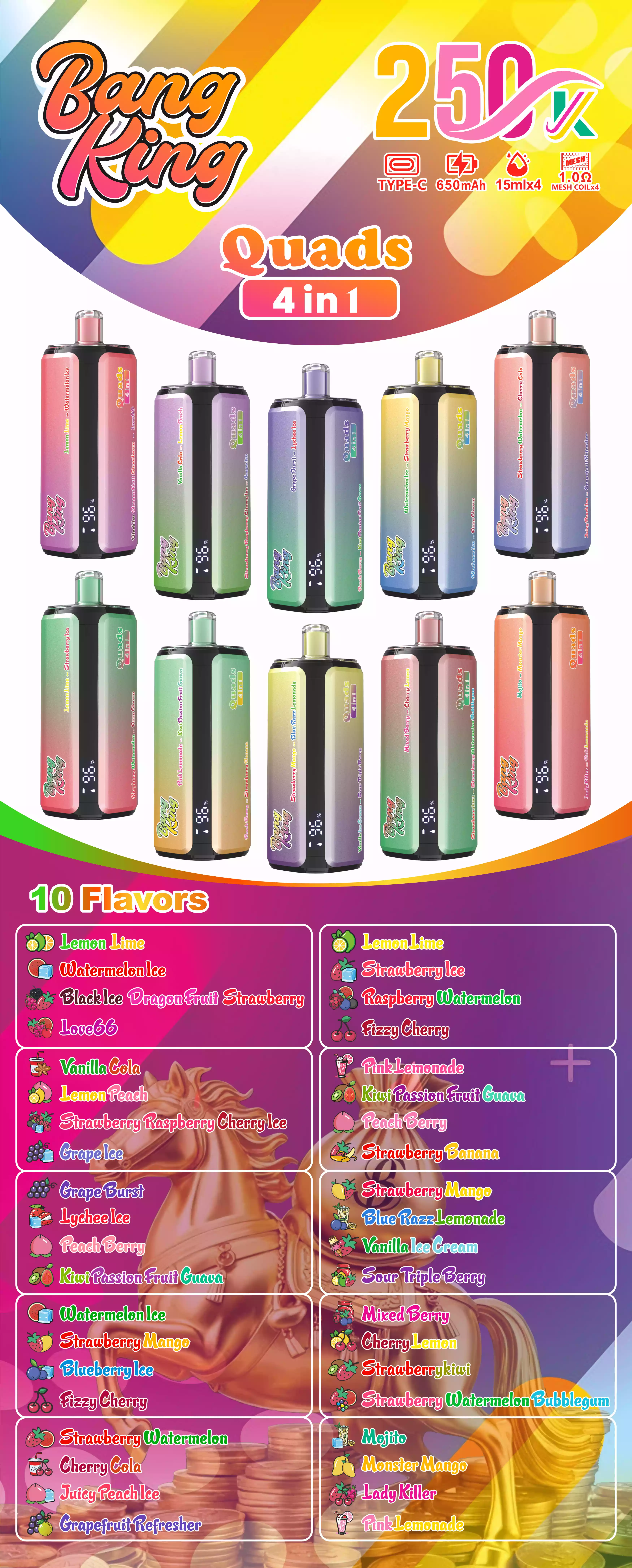 Bang King 250K Puffs Disposable Vape Wholesale