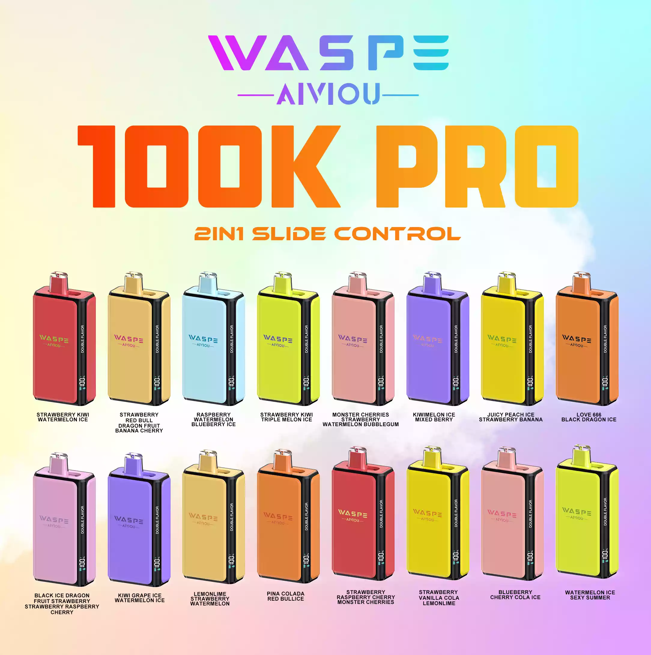 WASPE Double Flavor 100K Pro Puffs Disposable Vape Wholesale